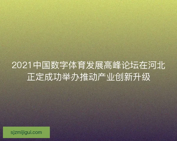 2021中国数字体育发展高峰论坛在河北正定成功举办推动产业创新升级