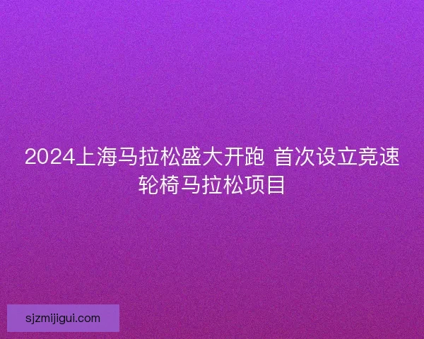 2024上海马拉松盛大开跑 首次设立竞速轮椅马拉松项目